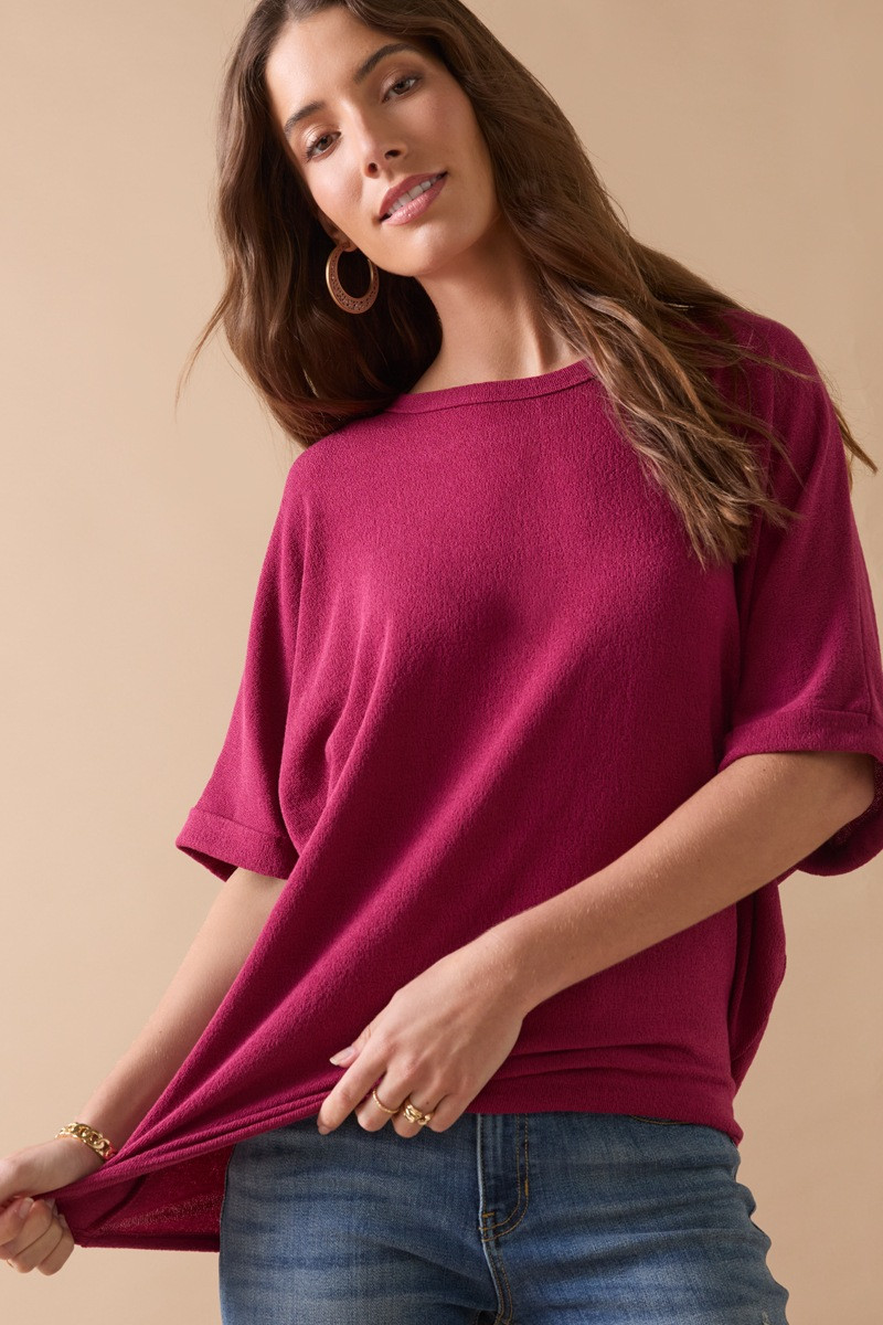 Annabeth Crew Neck Dolman Tee
