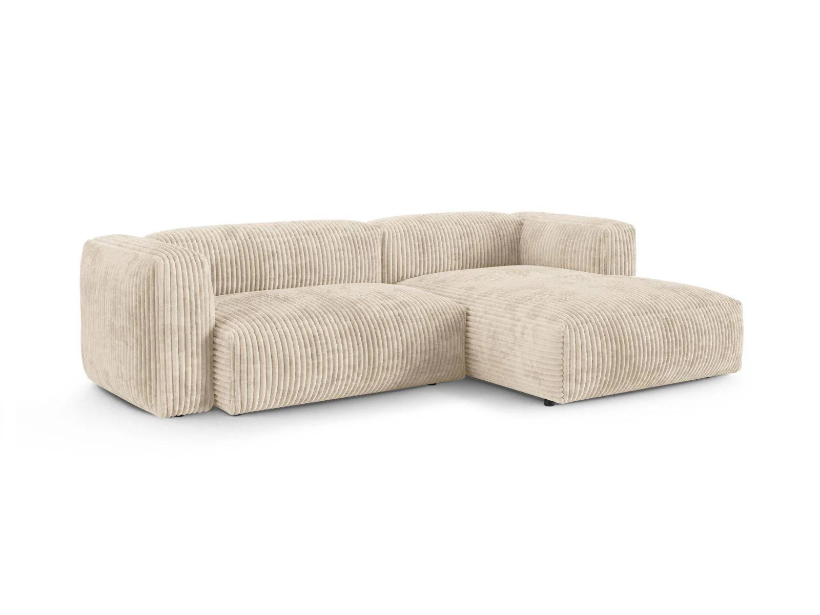 Modulaire hoekbank Martina rechts ribstof