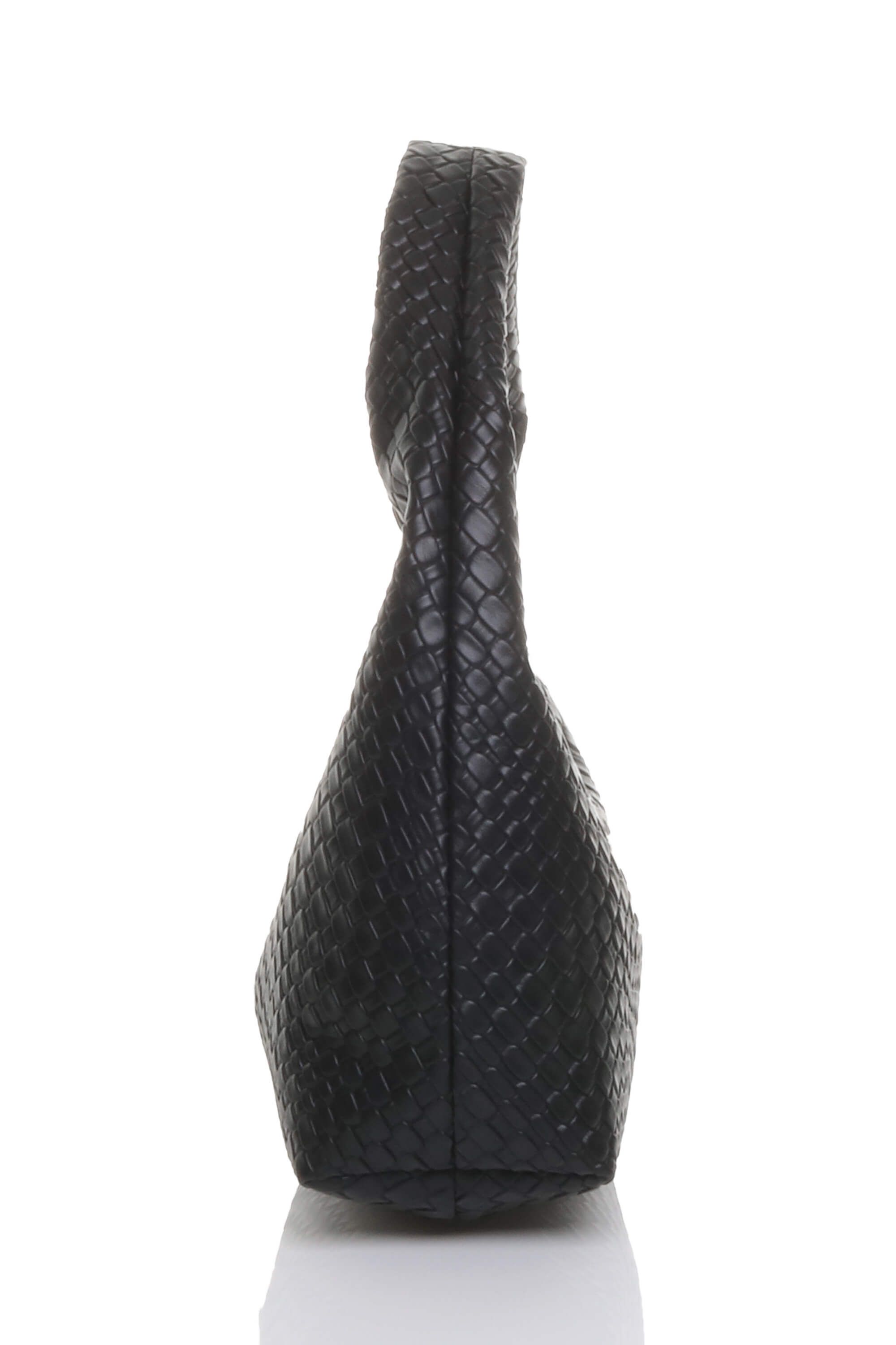 AJVANI Weave Pattern Scoop Shoulder Bag