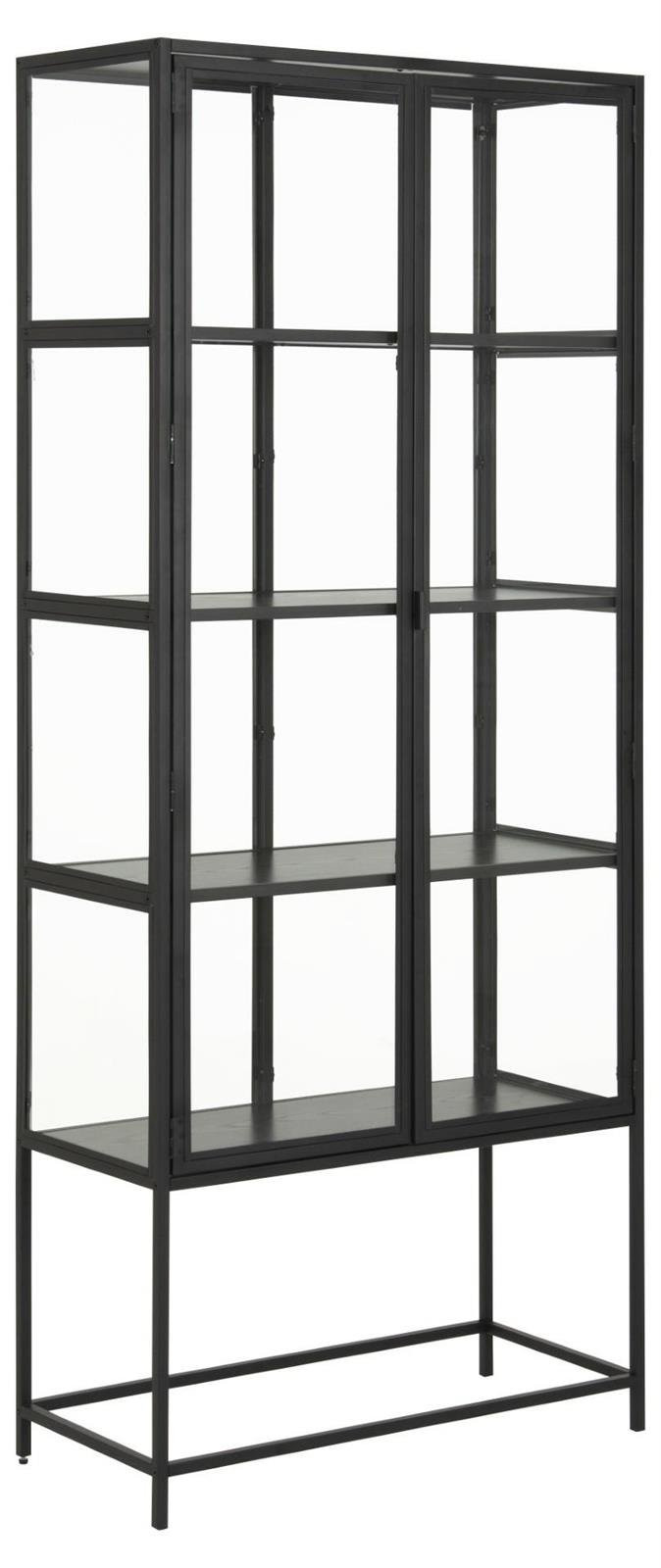 WITRYNA Seaford czarna WYSOKA loft metalowa 4 PÓŁKI