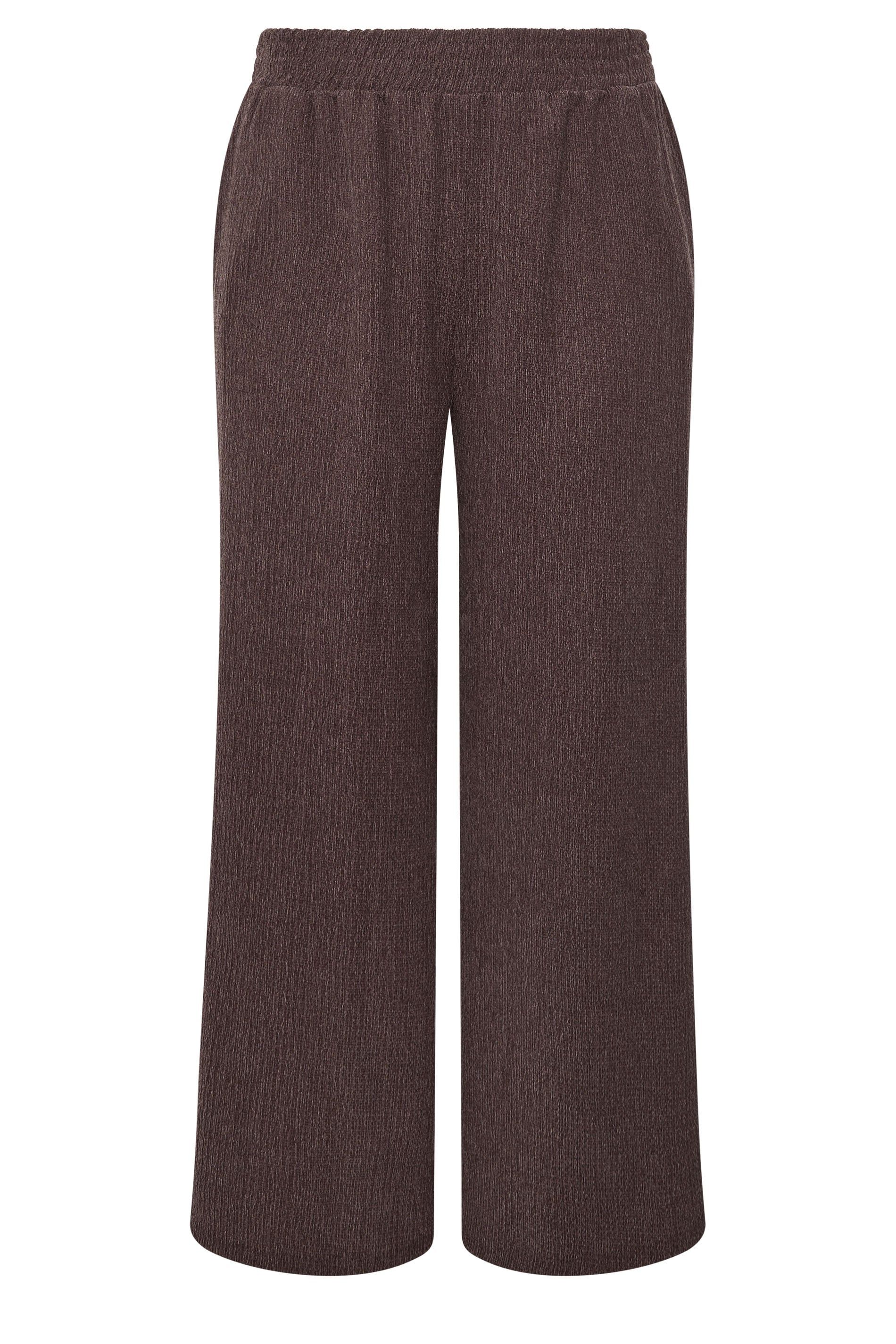 Yours Wide Leg Textured Trousers
