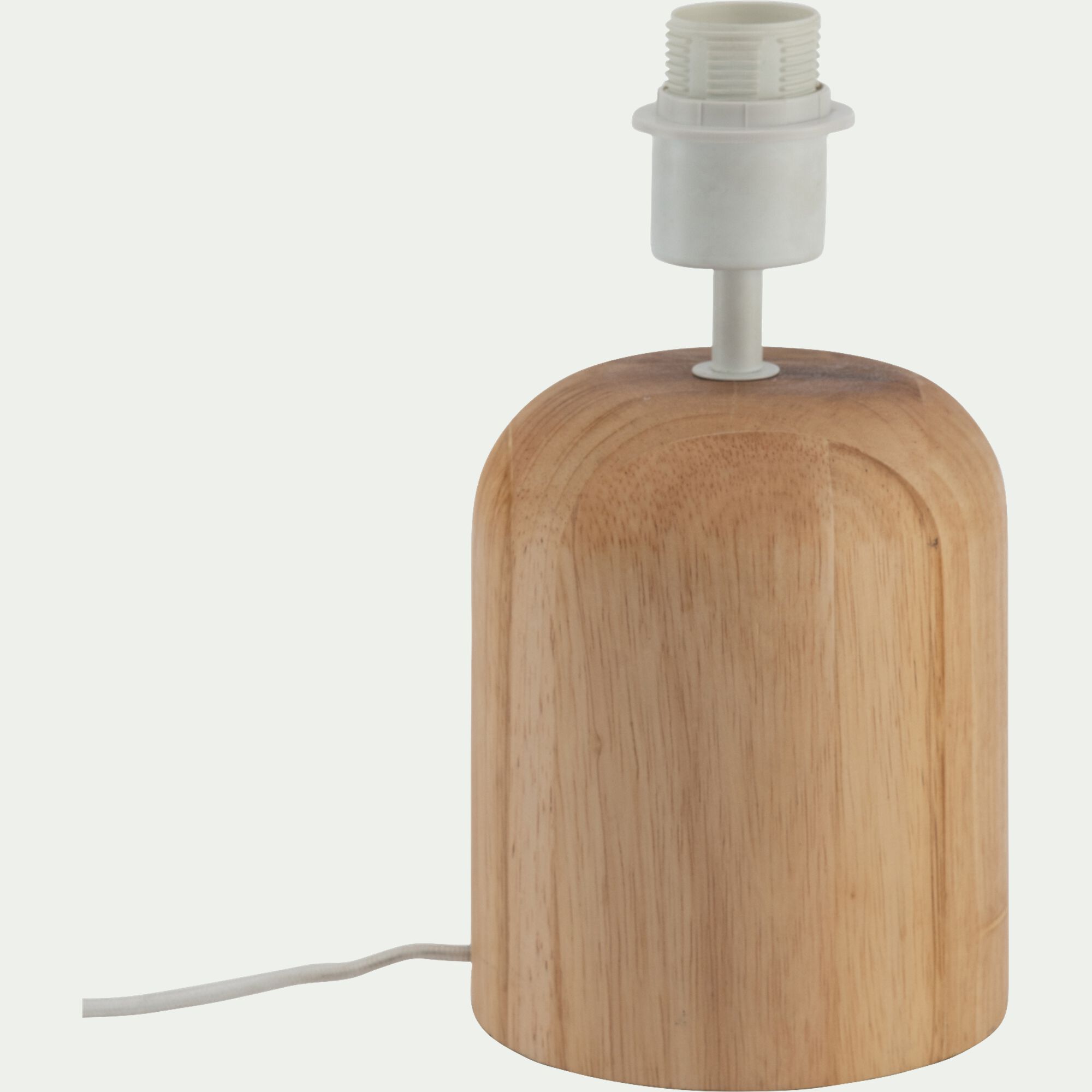 VATHIA - Pied de lampe électrifiée en bois d'hévéa D14cm - naturel