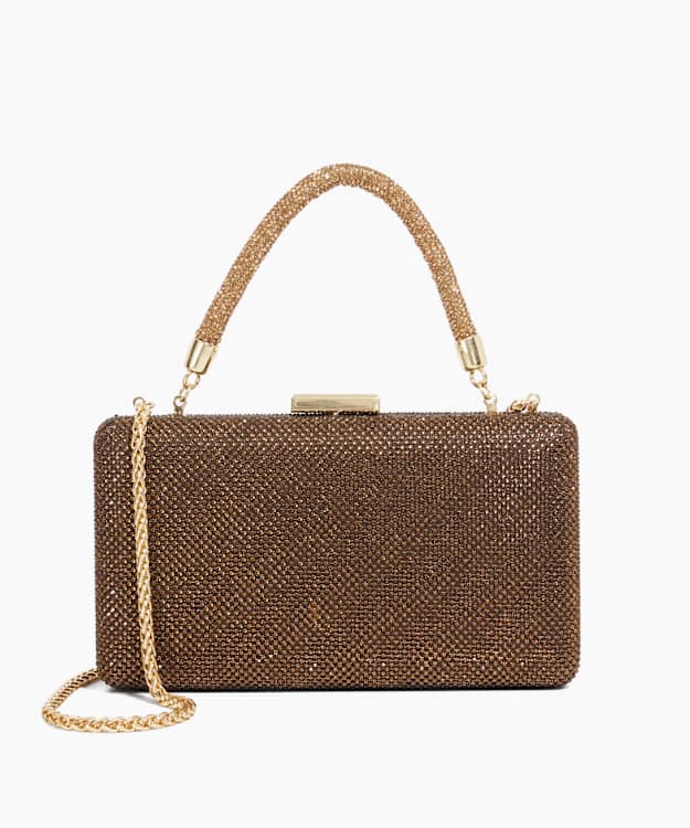 Beaut Bronze - Diamante Handle Evening Bag