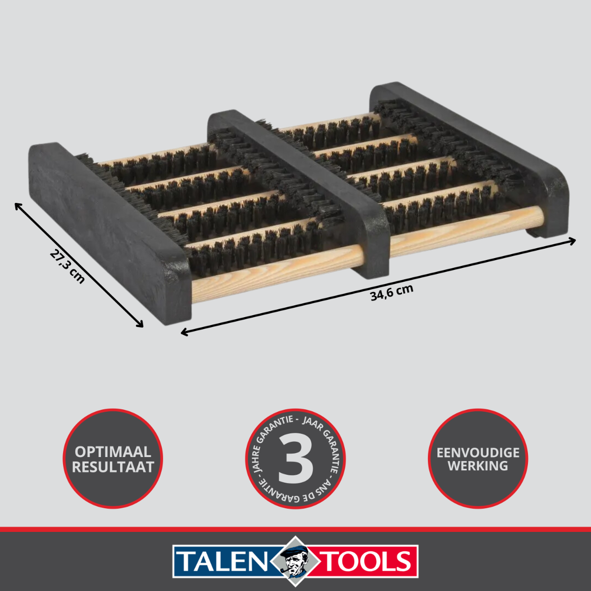 Talen Tools - Voetenveger - Dubbel - Harde kunststof borstels