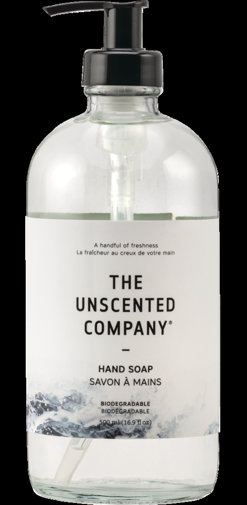 The Unscented Company Gel Hand Soap with Pump, Glass Bottle, Unscented, 500-mL