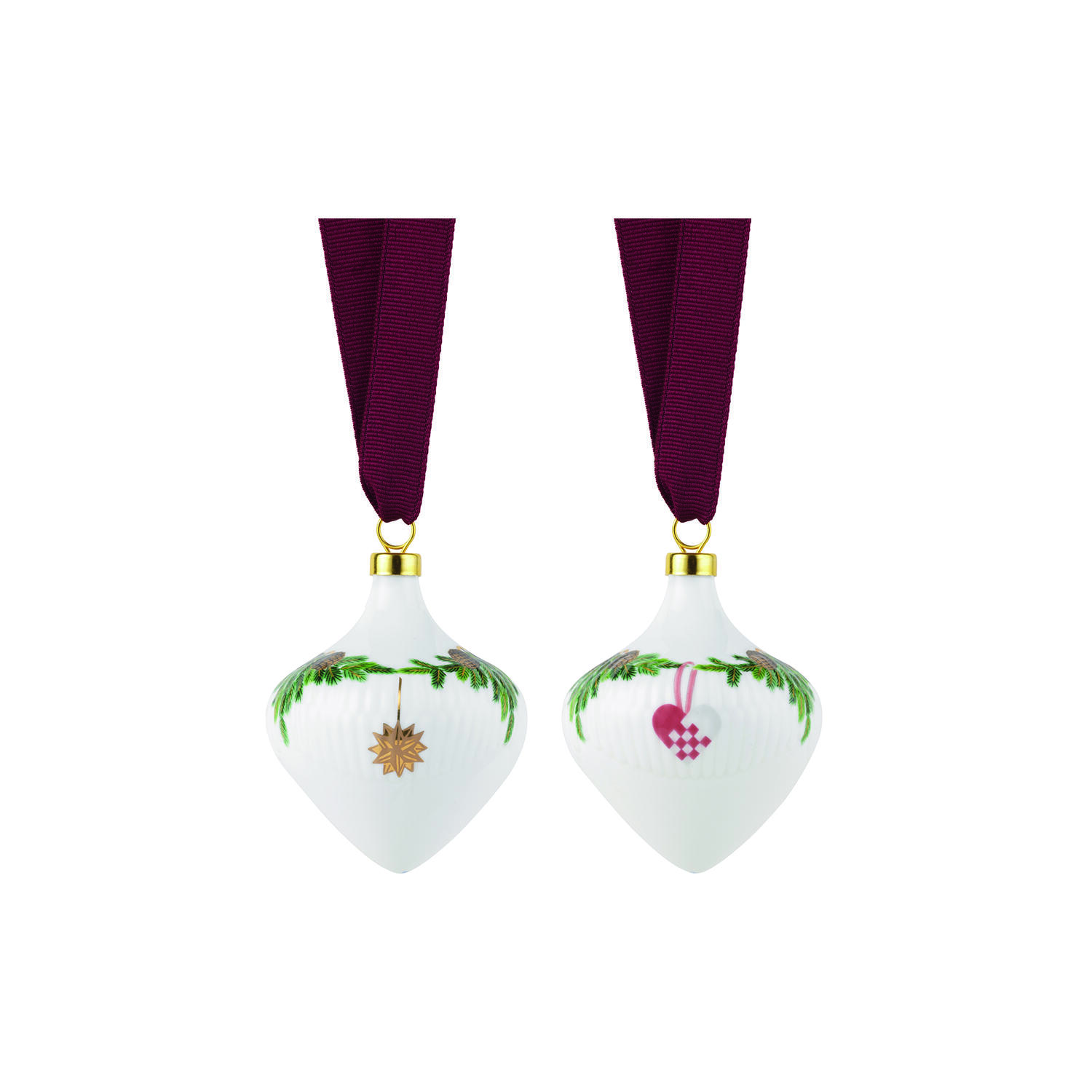 Stjerne Riflet Jul ornament 2 stk.
