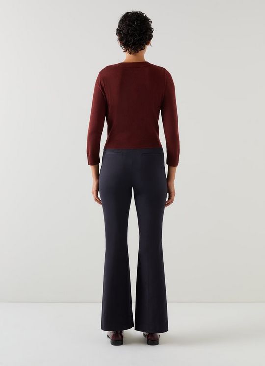 Susie Navy Cotton-BlendFlared Trousers