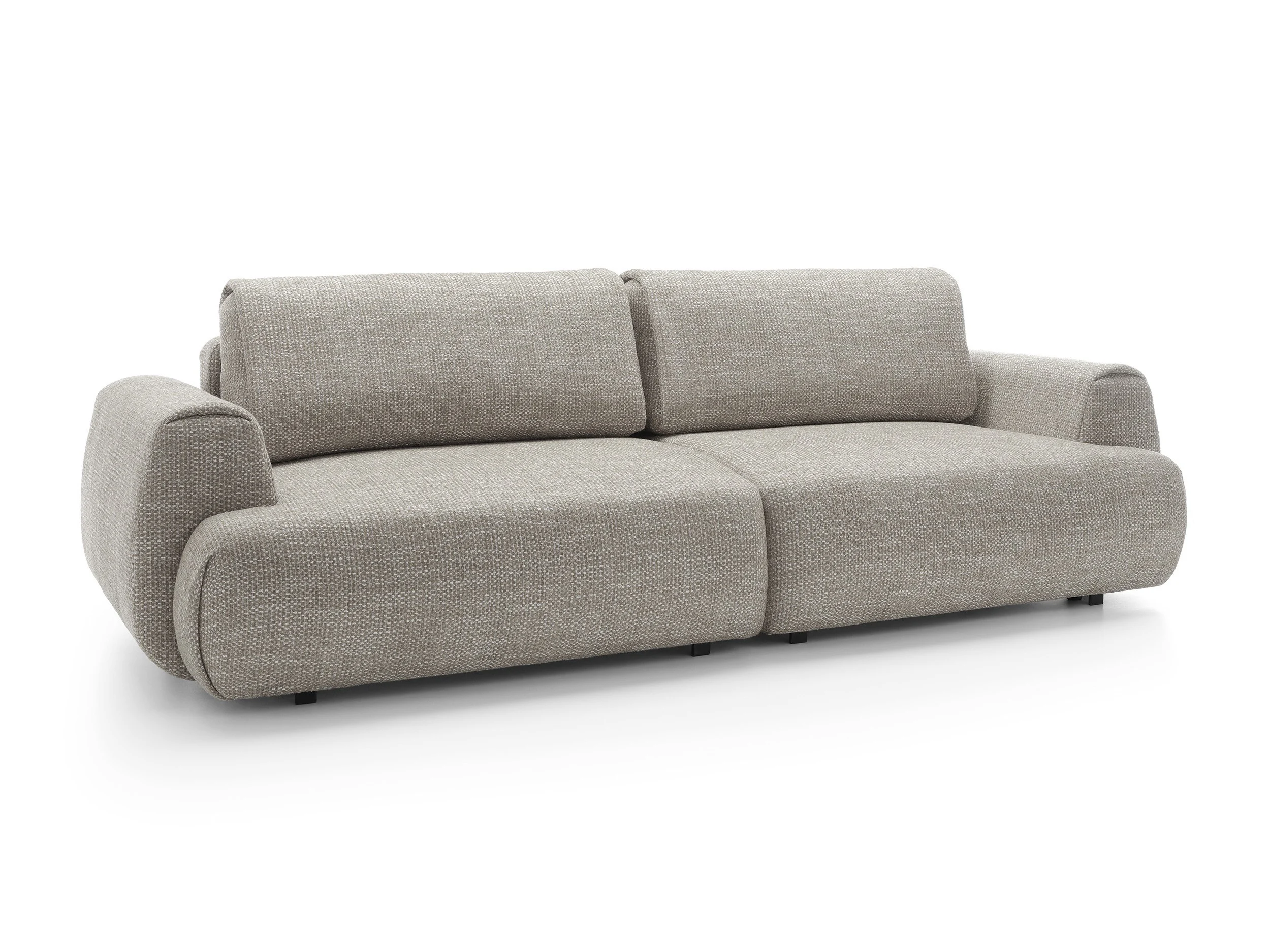 Stylowa szara sofa MORENA z poduszkami i pojemnikiem na pościel