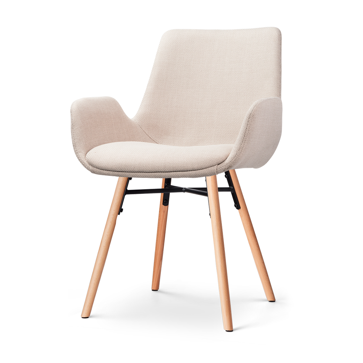 Nolon Nena-Eef Eetkamerstoel Beige - met Armleuning - Stof