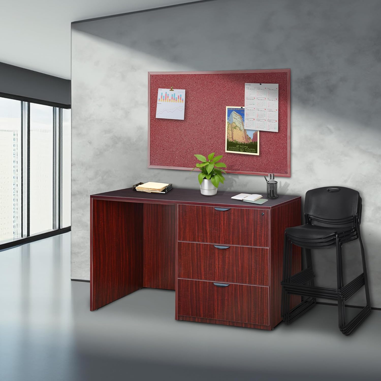 Regency Legacy Stand Up Side to Side Lateral File/Desk- Mahogany