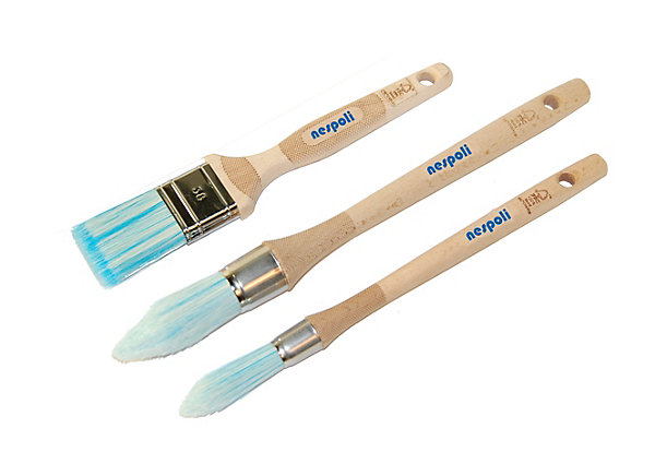 Kit de 3 pinceaux fillpro aqua Nespoli ronds 15/25 mm - plat 38 mm