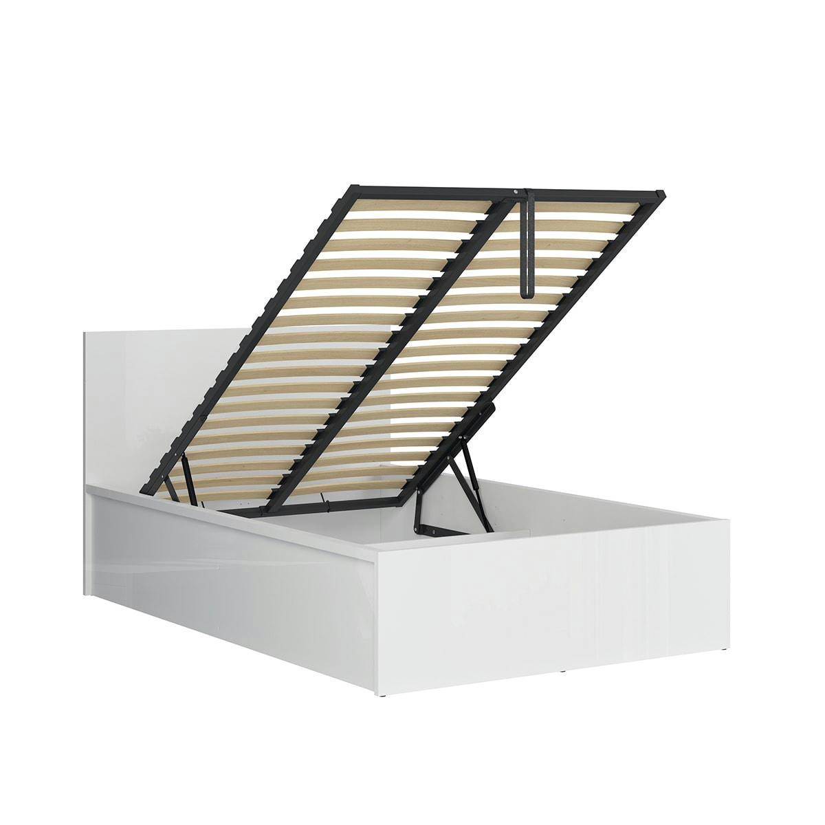 - Lit coffre 120x200 sommier inclus blanc