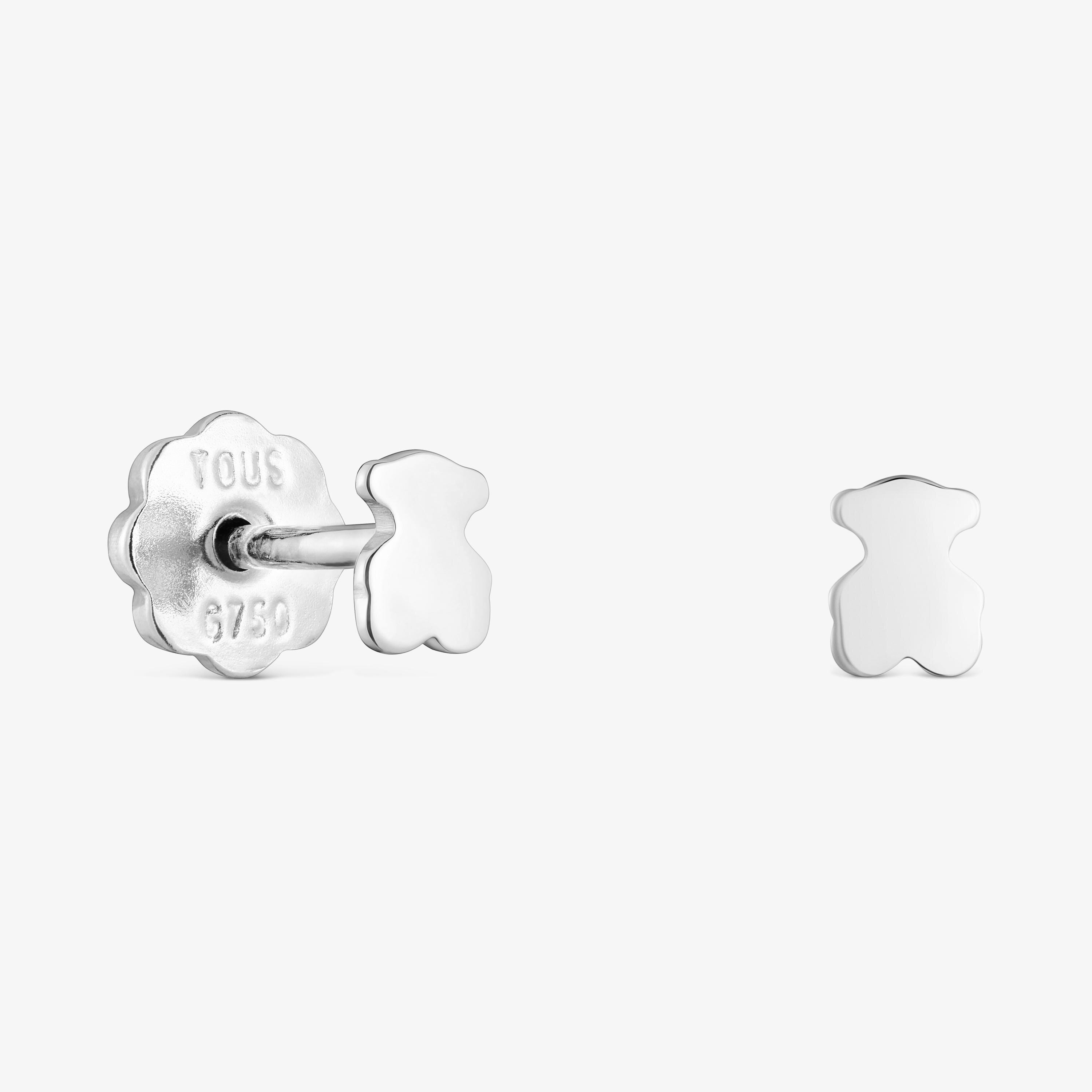 Pendientes mini de oro blanco Baby TOUS