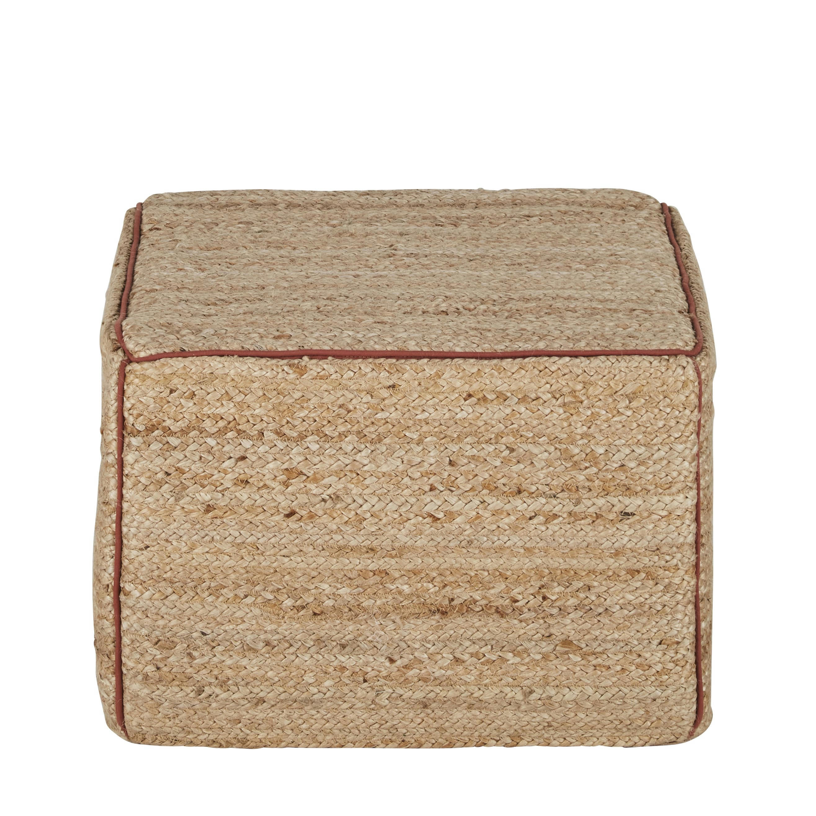 ALICE - Pouf carré en jute tressé bicolore