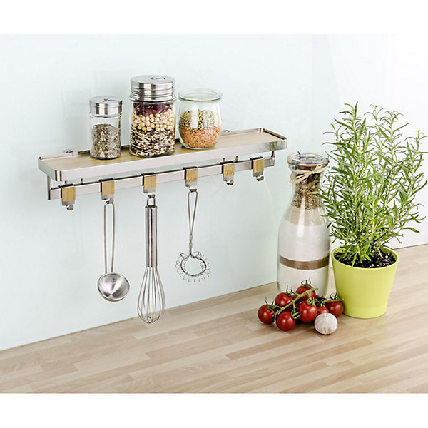 Etagère porte épices en bambou avec barre Alina