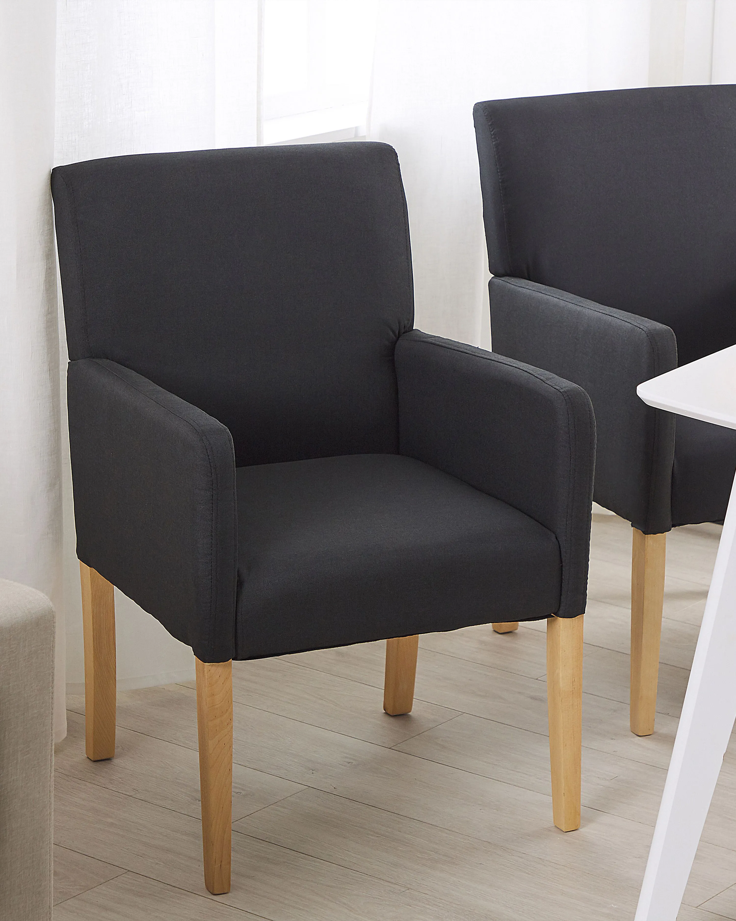Dining Chair ROCKEFELLER Fabric Black