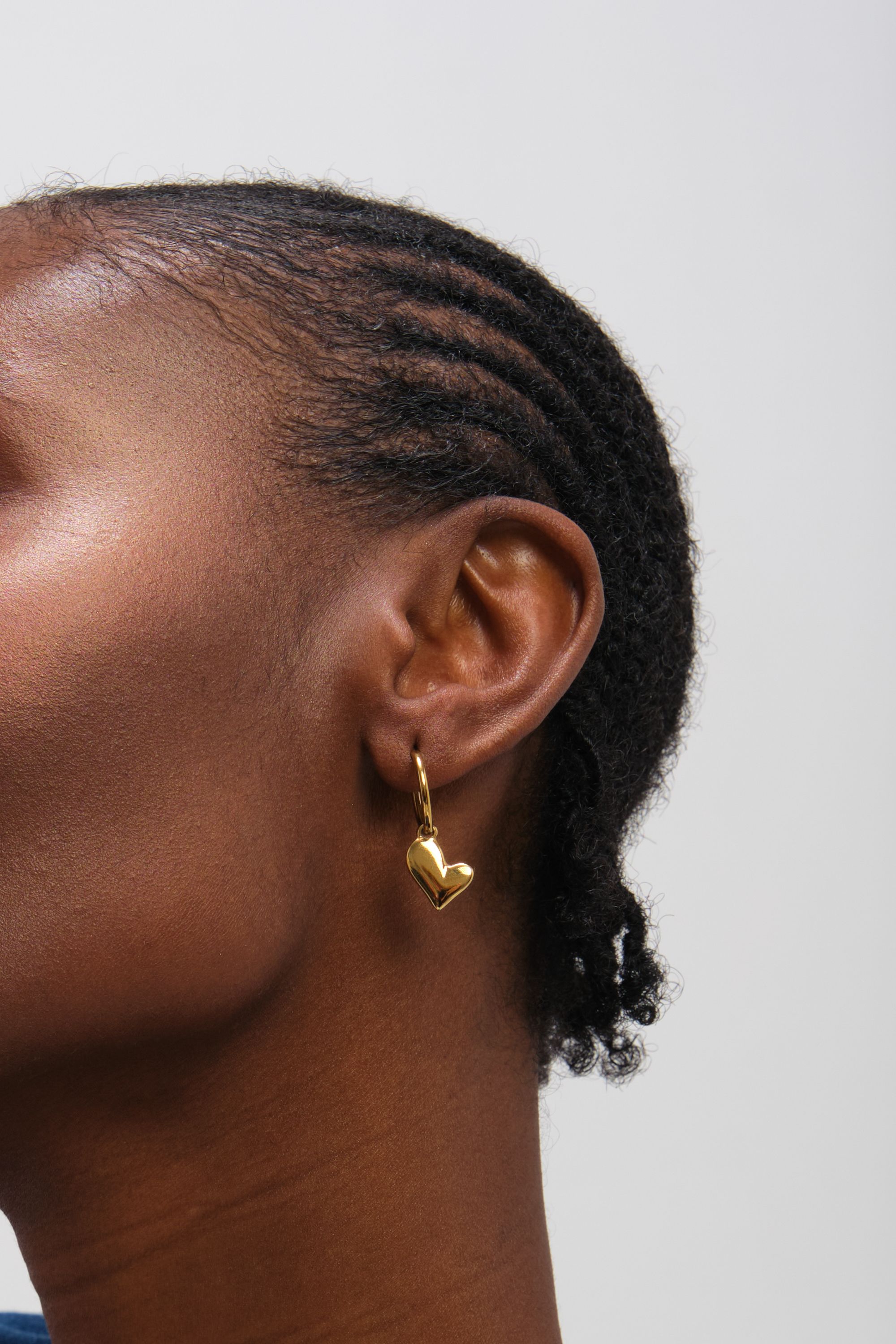 Jon Richard Gold Plated Waterproof Heart Charm Hoop Earrings