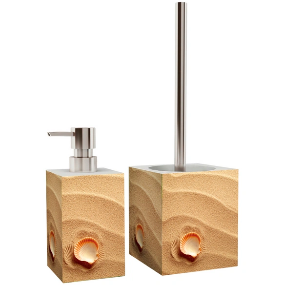 Bad-Accessoire-Set »Clam«, Beige, Rechteckig