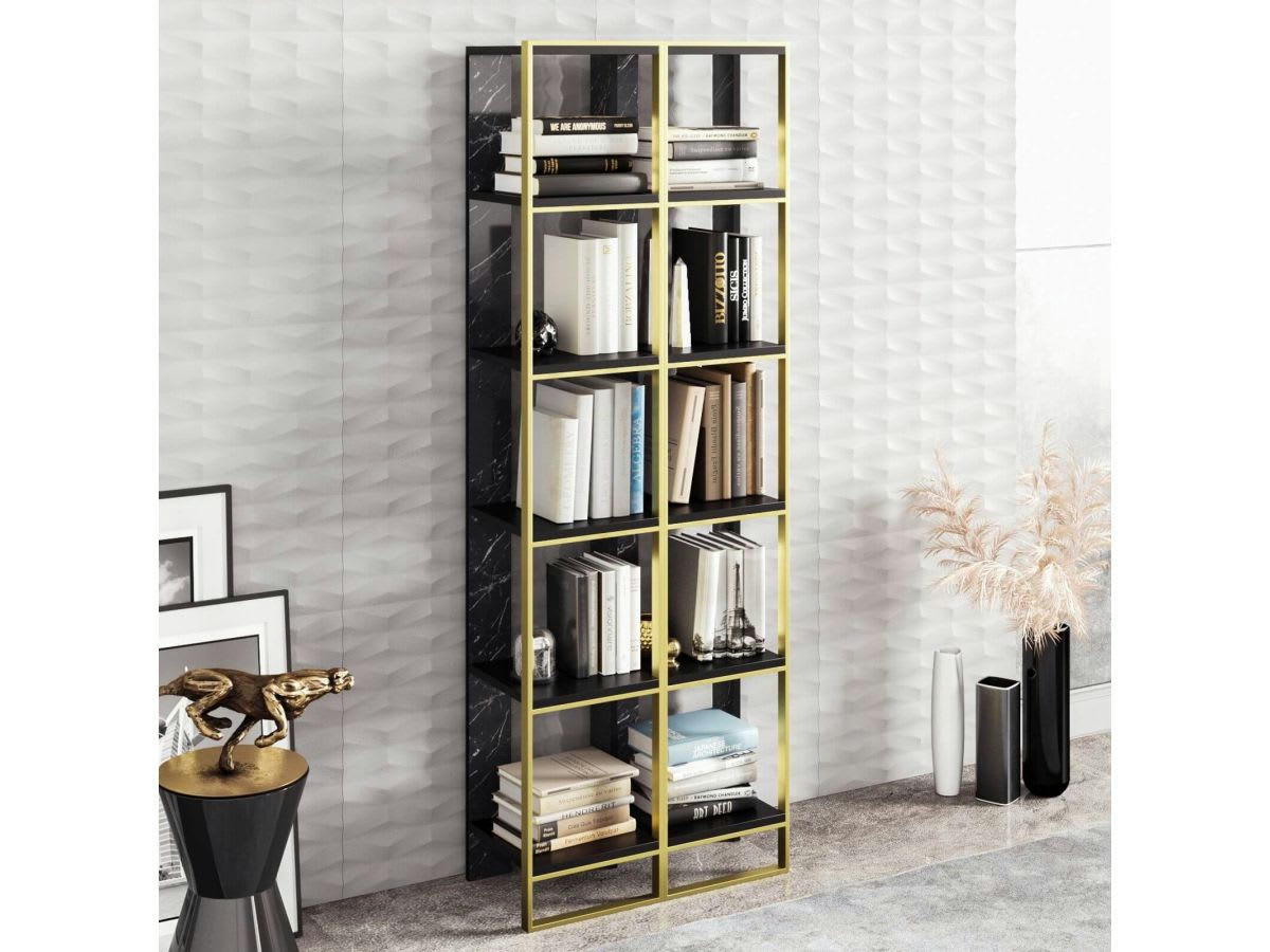 LESTINA 2 - LESTINA 2 - Étagère Or et Noir