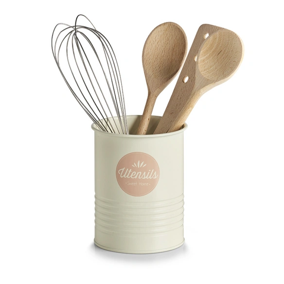Küchenutensilienhalter »Sweet Home«, ØxH: 11,2 x 15 cm, Metall, cremefarben/rosé