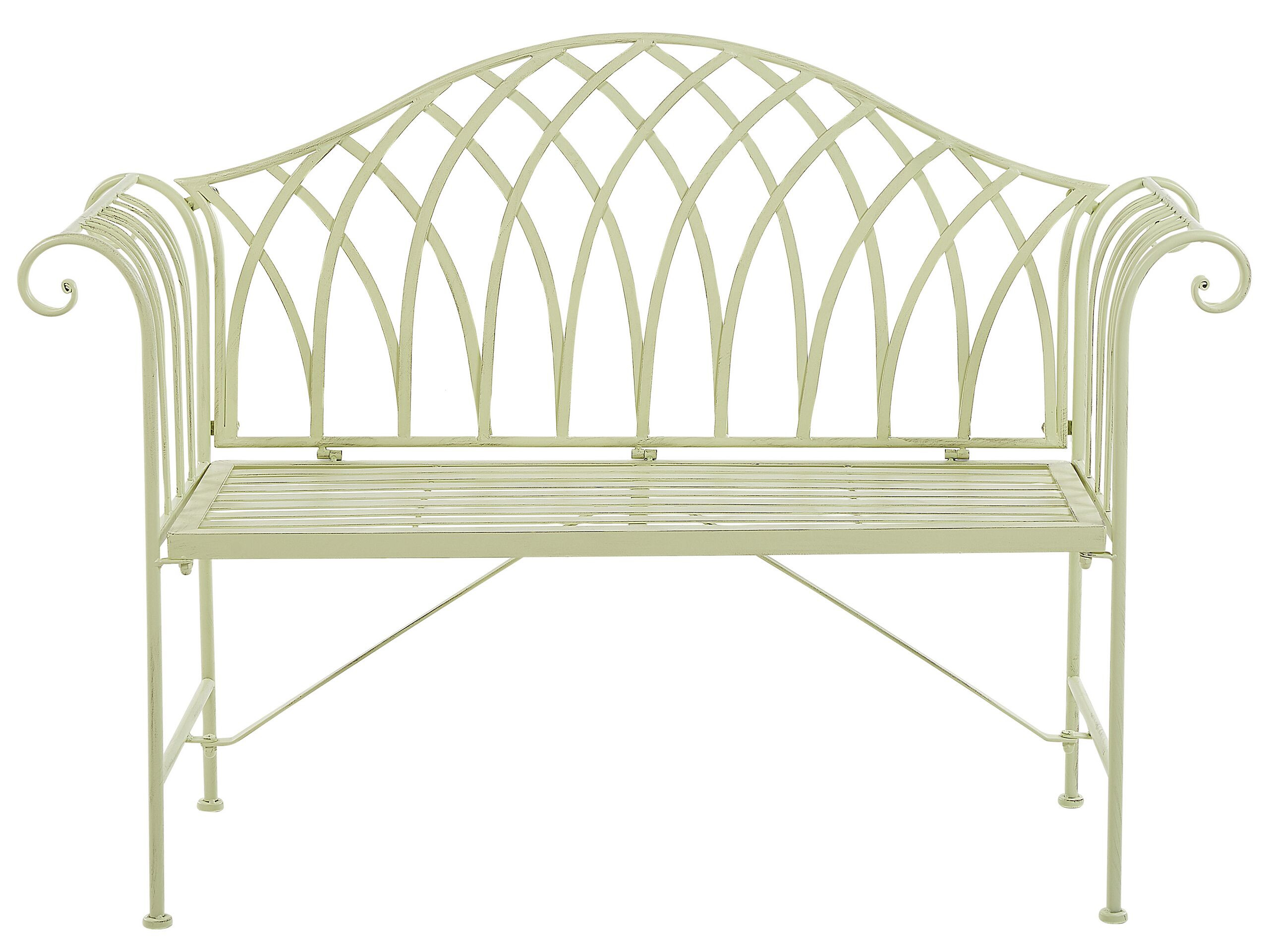 Ławka ogrodowa dwuosobowa 130x45 cm jasnozielona