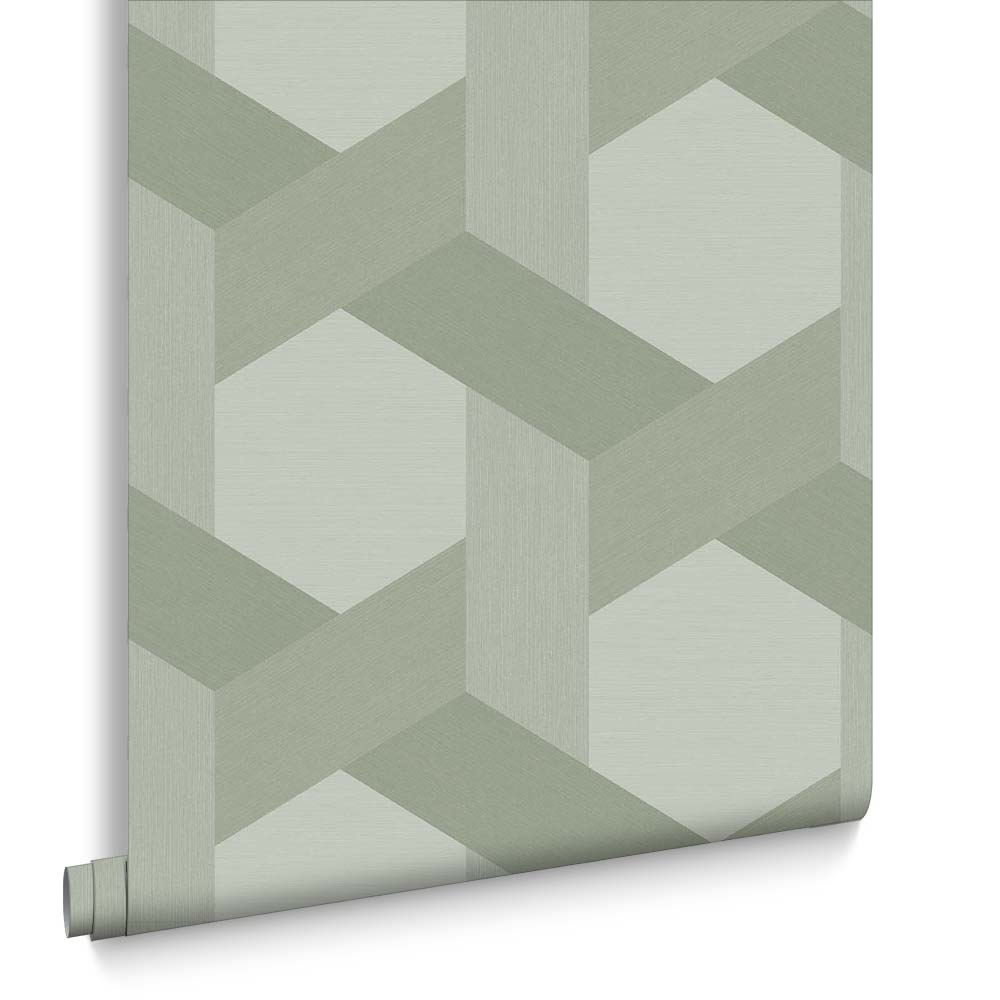 Graham & Brown Vliesbehang - Fractal Sage - Groen