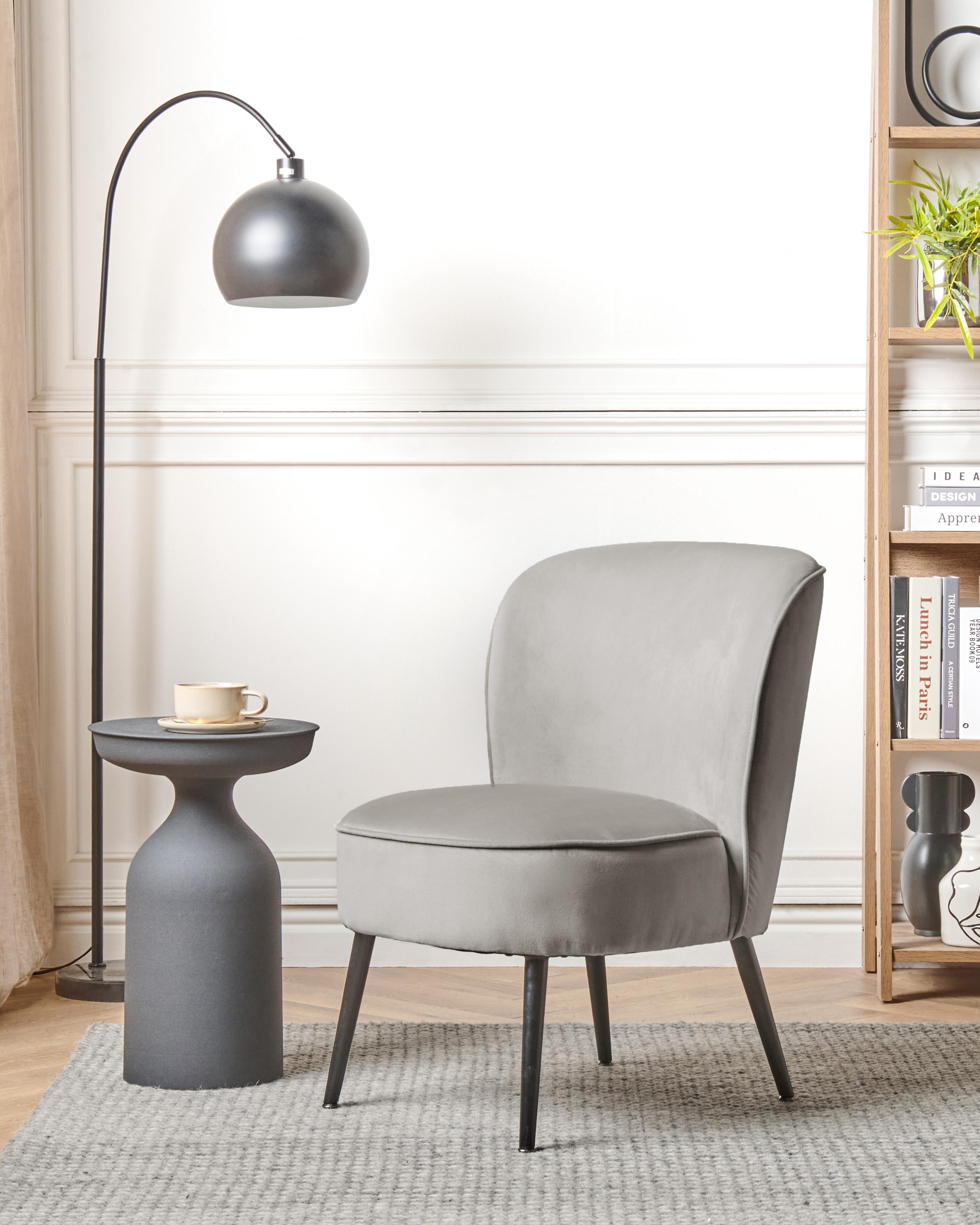 Armchair VOSS Velvet Light Grey