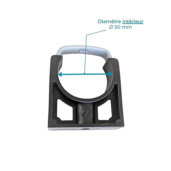 Colliers PVC de fixation à clip PP fermé PVC 50mm (Lot de 5) Fixation Industrielle tuyaux