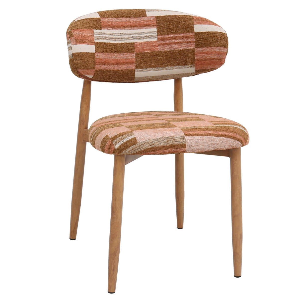 DÉJA Living Eetkamerstoel Skara - Terracotta/Naturel - Set van 2