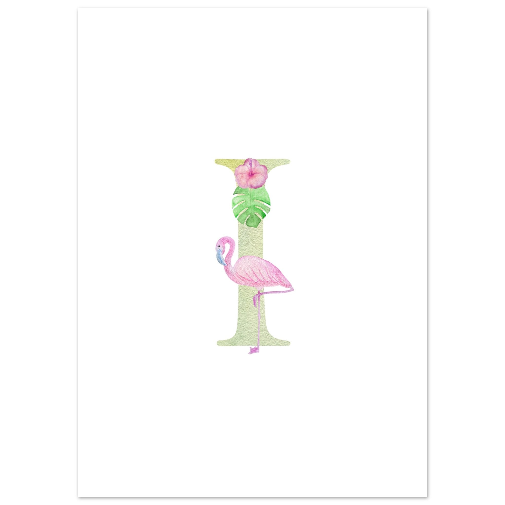 Artfulprints Poster Letter I kindernaam  - 50x70 cm - Meerkleurig