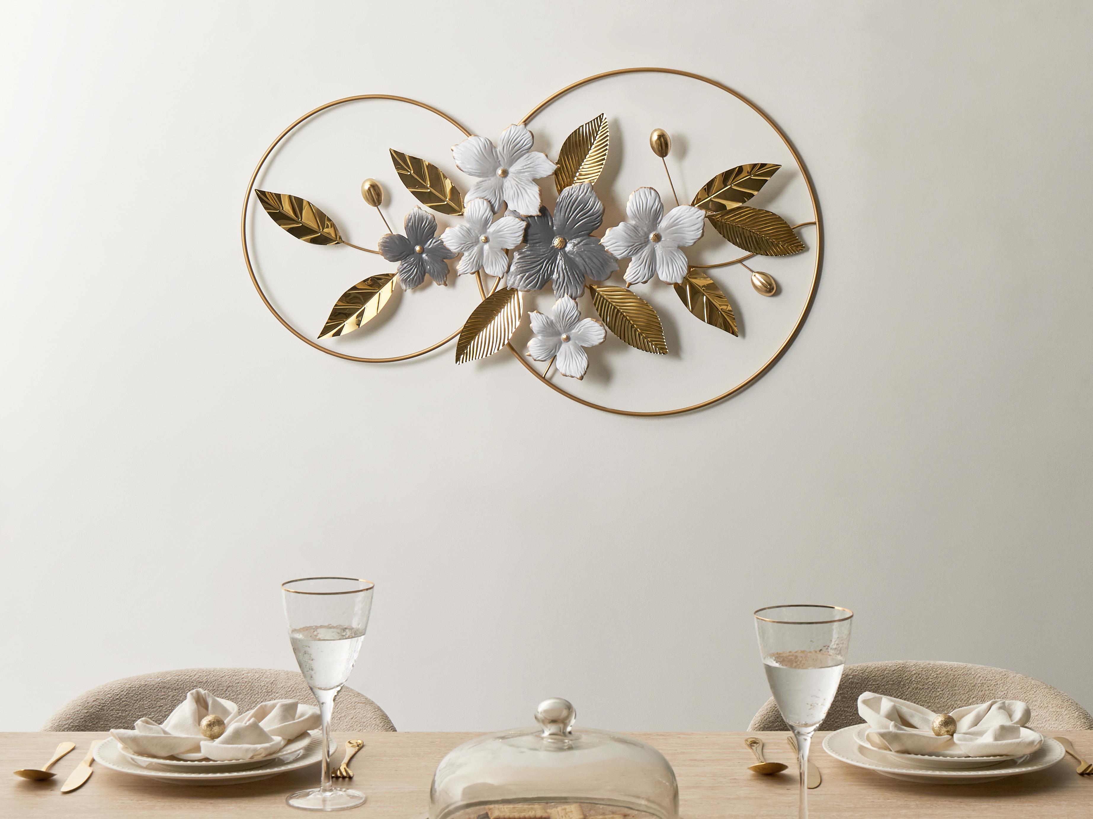 Wall Decor Leaf DYSPROSIUM Metal 61 cm Gold