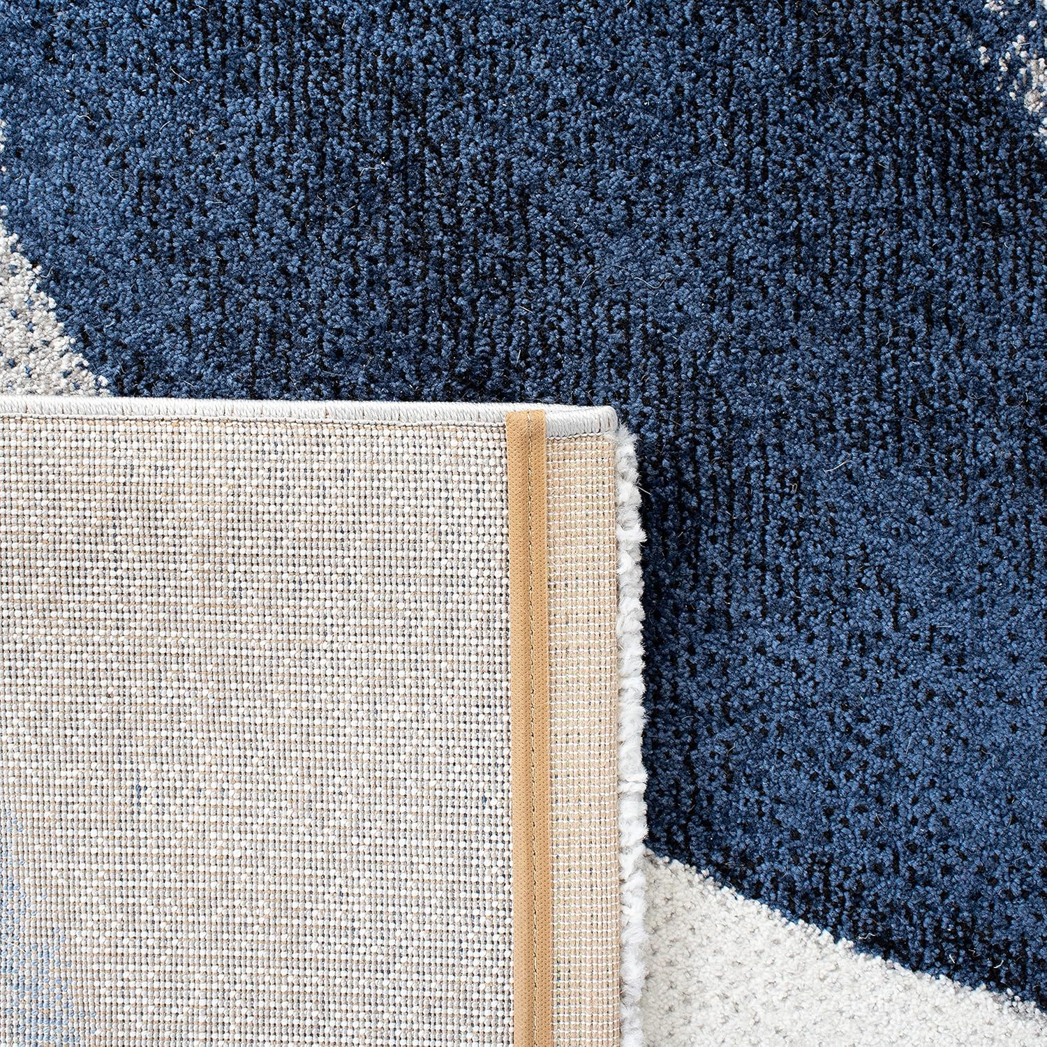 SAFAVIEH Hollywood Collection Area Rug - 9' x 12', Grey & Blue, Mid-Century Modern Design, Non-Shedding & Easy Care, Ideal for High Traffic Areas in Living Room, Bedroom (HLW766F)