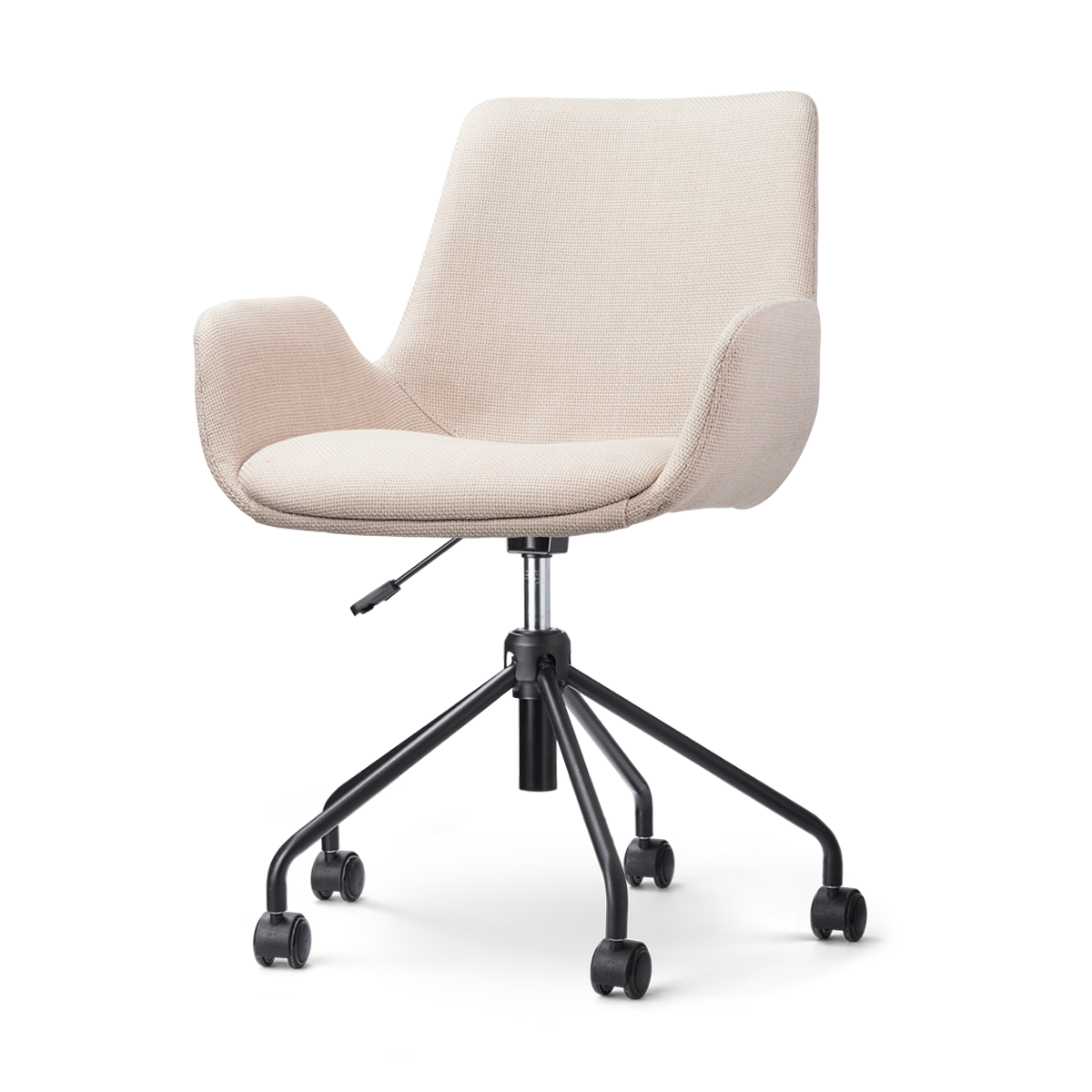 Nolon Nout-Eef Bureaustoel Beige - Armleuning - Zwart Onderstel