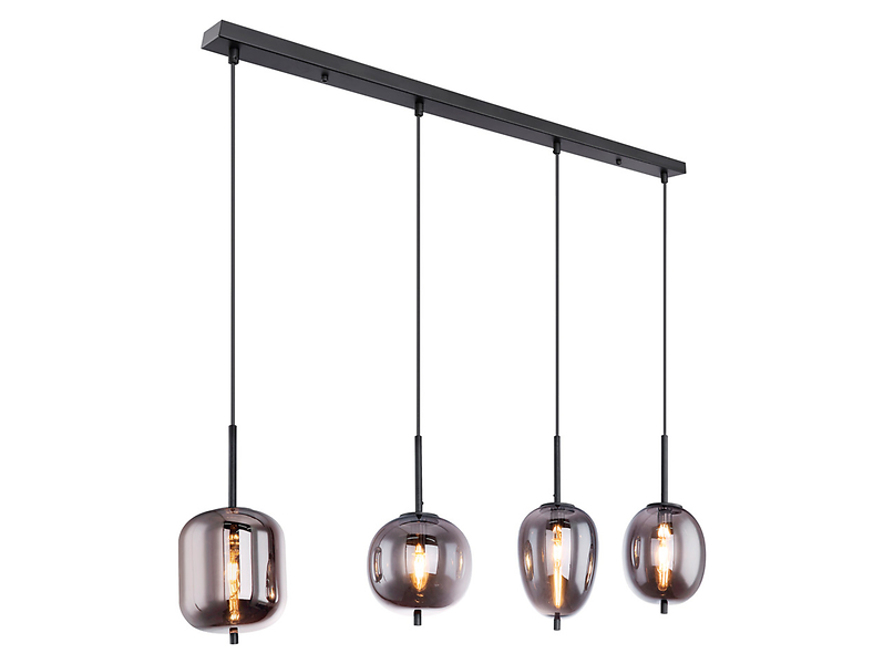 Lampa wisząca Blacky 4-punktowa szklana czarna