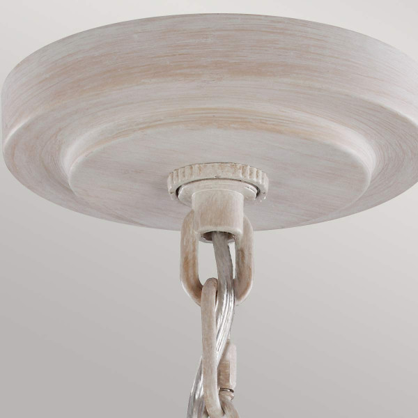 Lampa wisząca kredowa biel-drewno Hartsville 3xE14x40W Feiss
