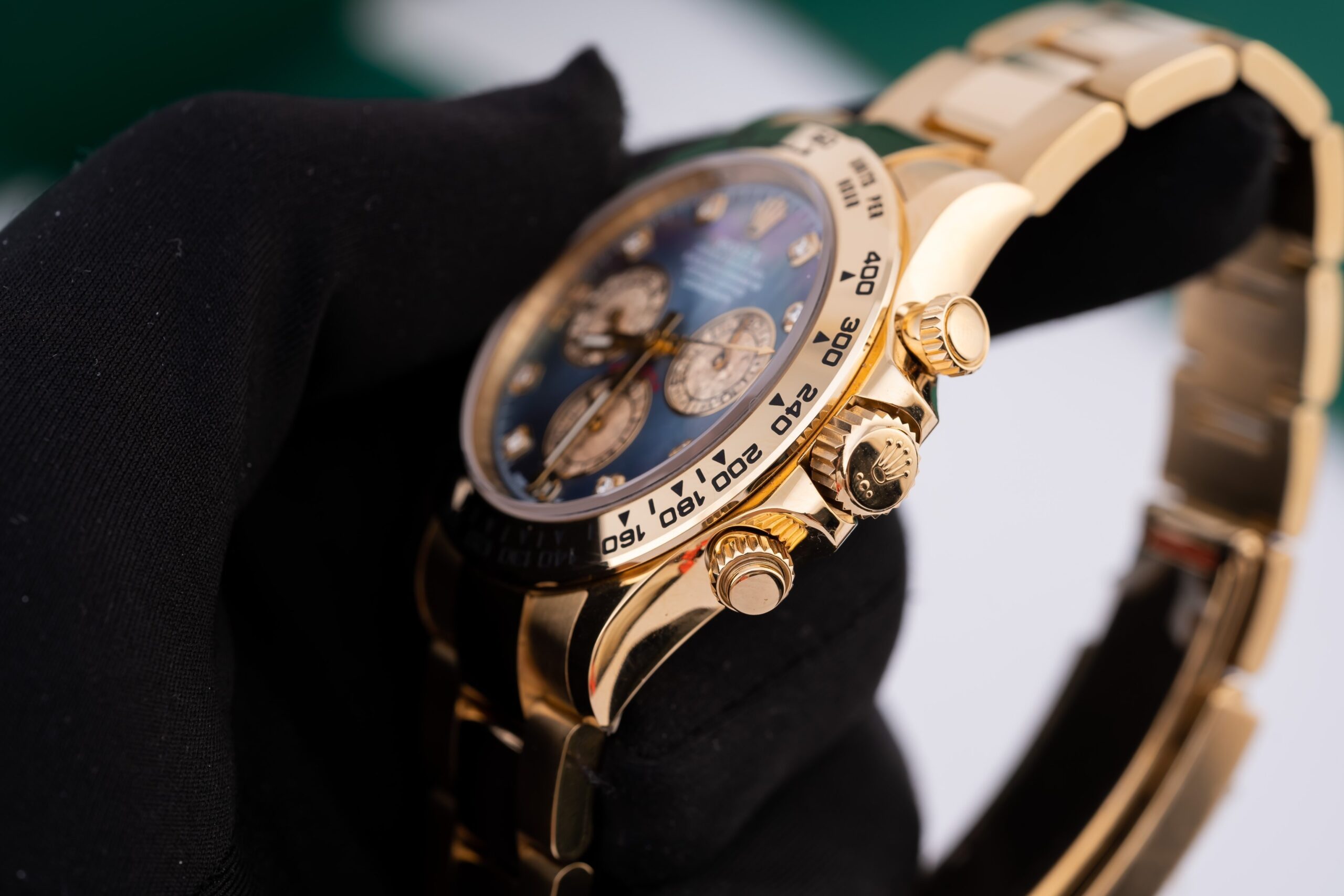 Rolex Daytona 116508 RG Plated Dark MOP Dial CZ Diamonds 40mm Oyster Super Clone