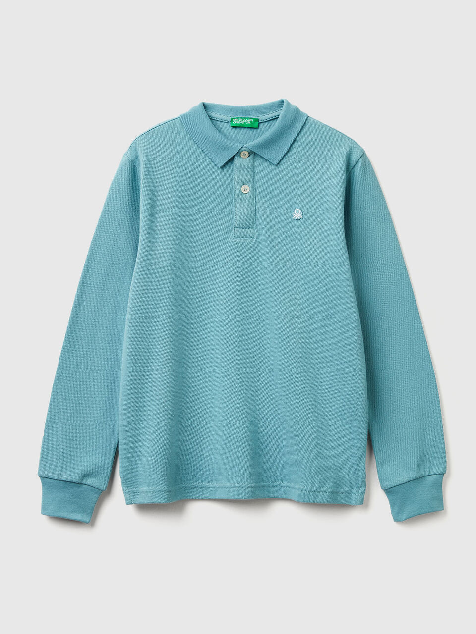 Long sleeve polo in cotton