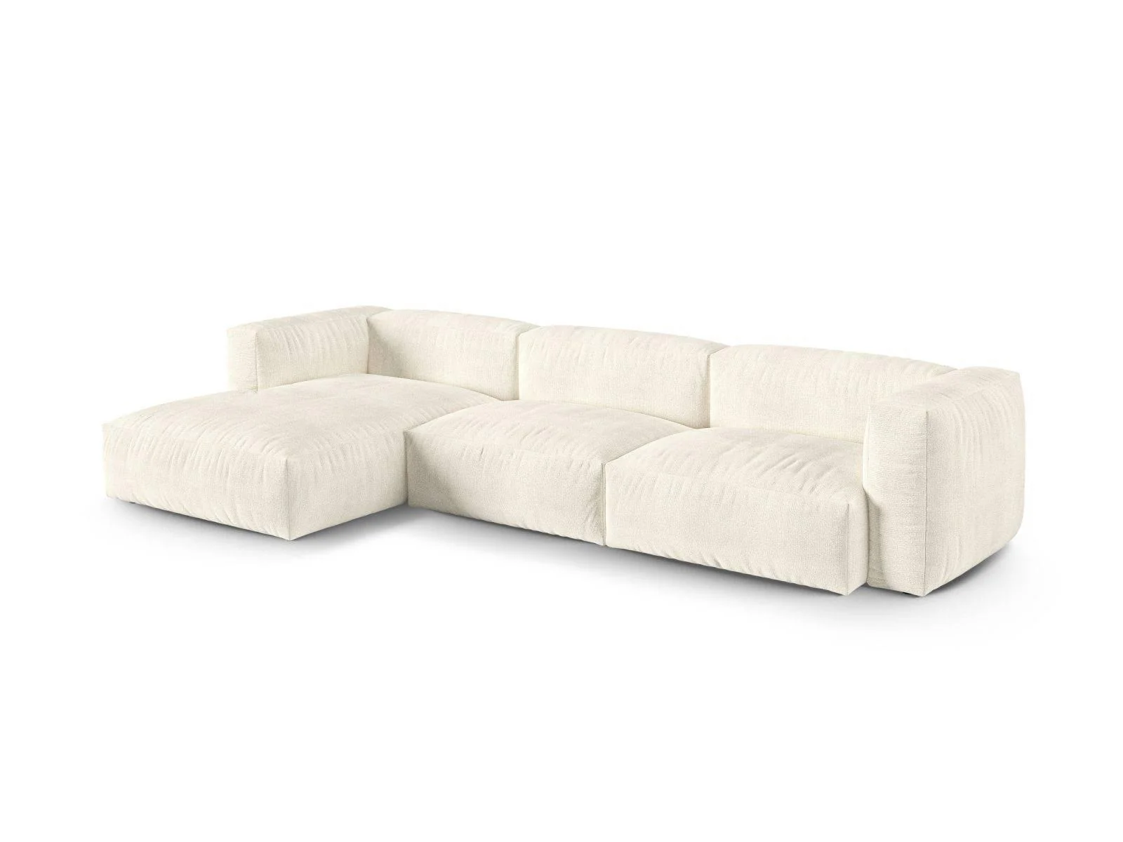 Modulaire hoekbank Martina links bouclé