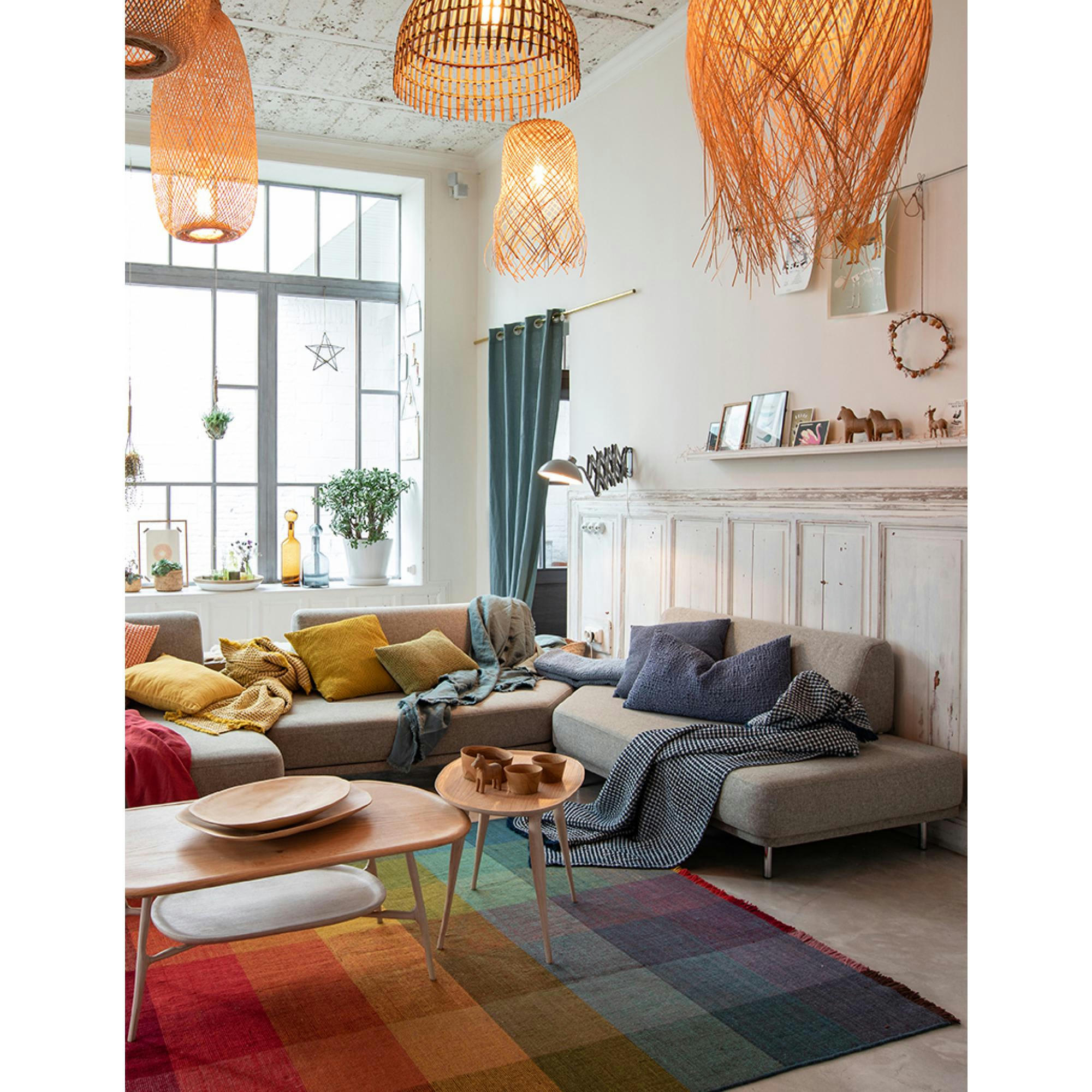 ZEFF - Rideau   en lin prusse 140 x 280