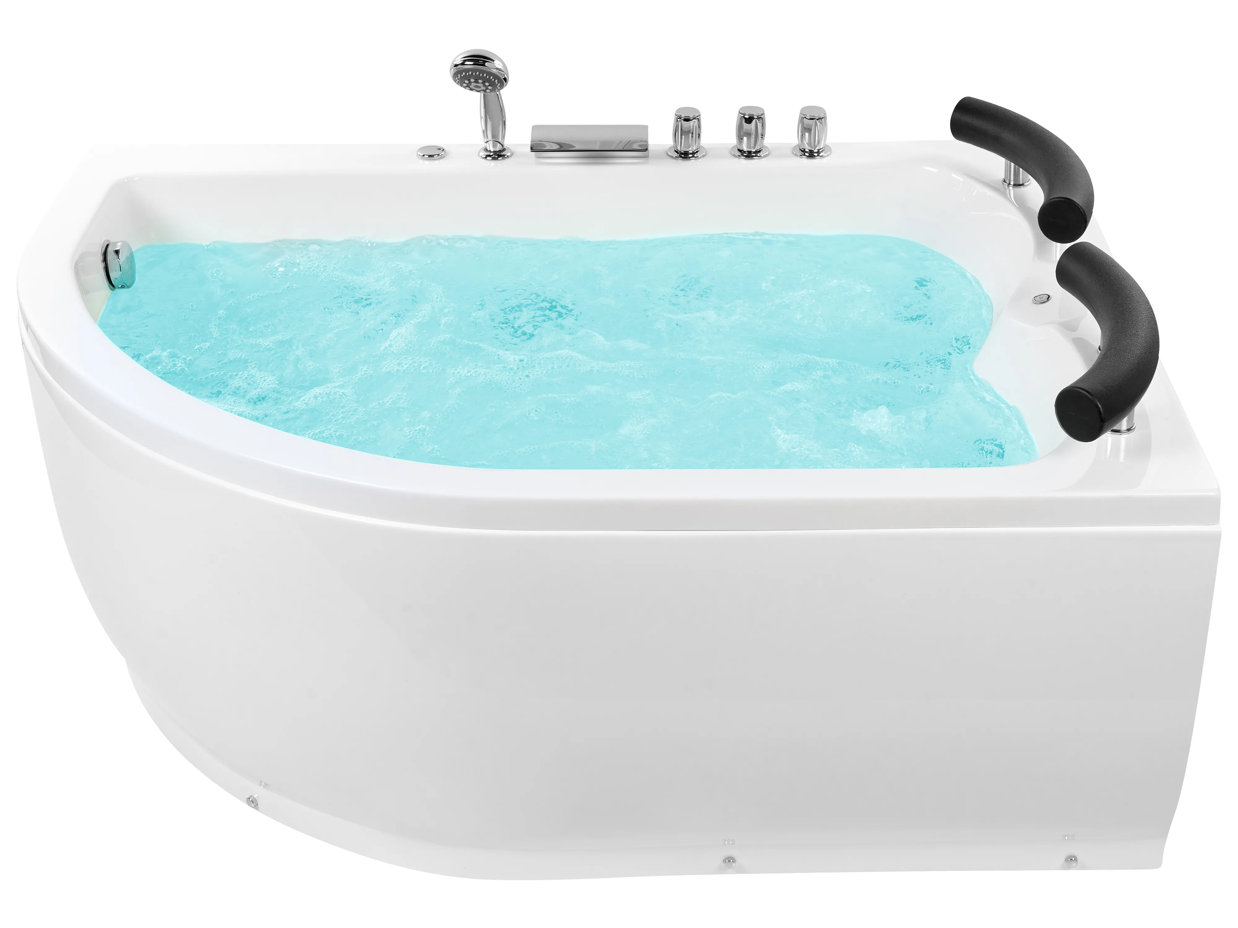 Corner Hot Tub with LED PARADISO Left Hand 1580 x 1130 mm White