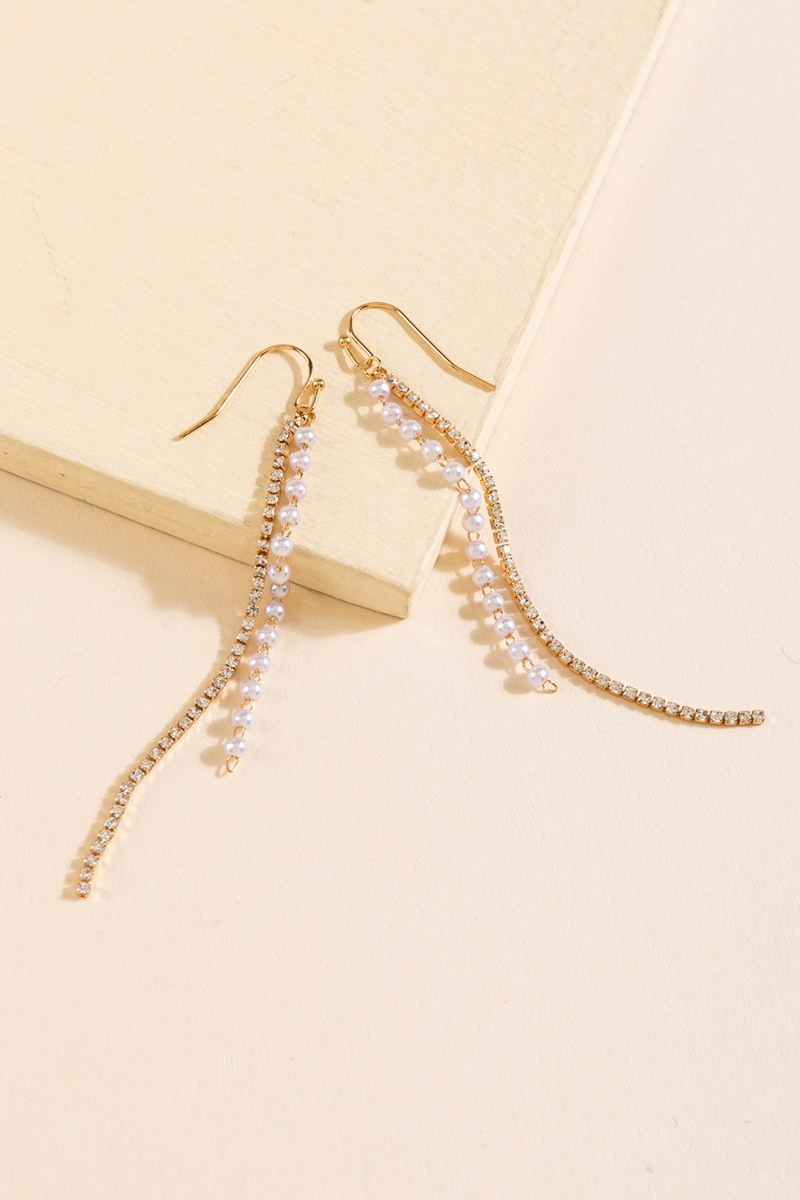 Lina Pearl Cupchain Drop Earrings