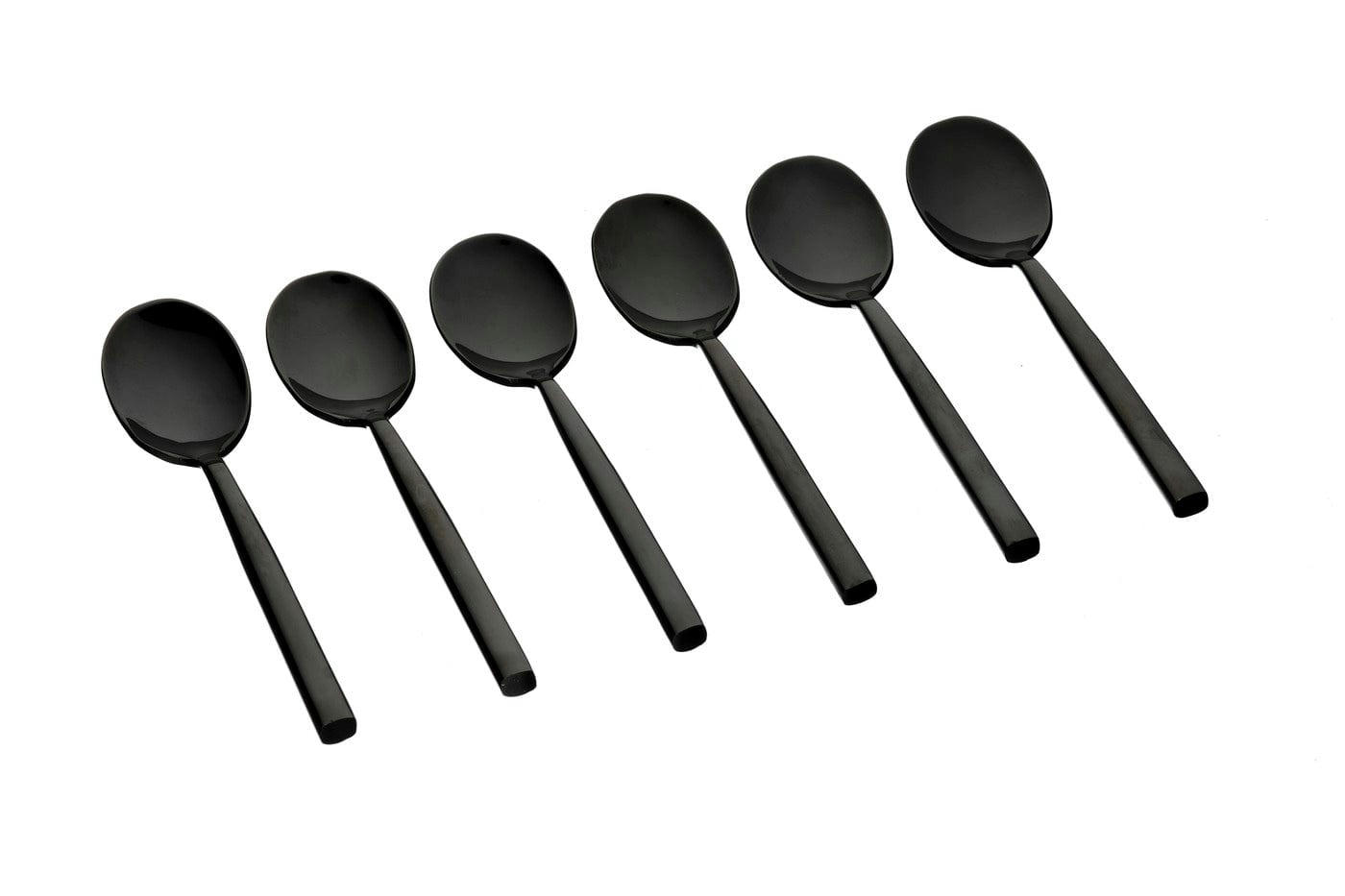 NUDE - Lot de 6 petites cuillères en inox noir