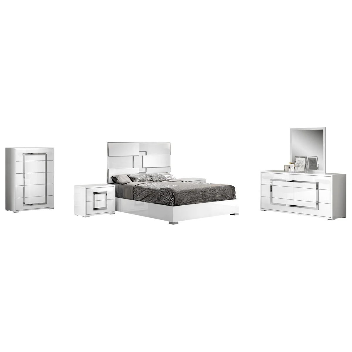 Somette Tokyo Contemporary 4-Piece Bedroom Set