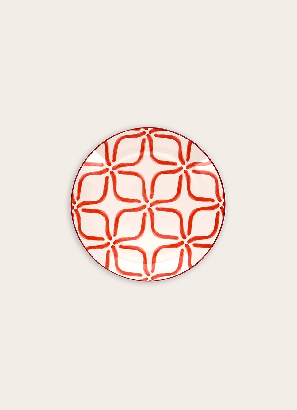 ASSIETTE à DESSERT EN PORCELAINE MOTIF ARABESQUE PAPRIKA