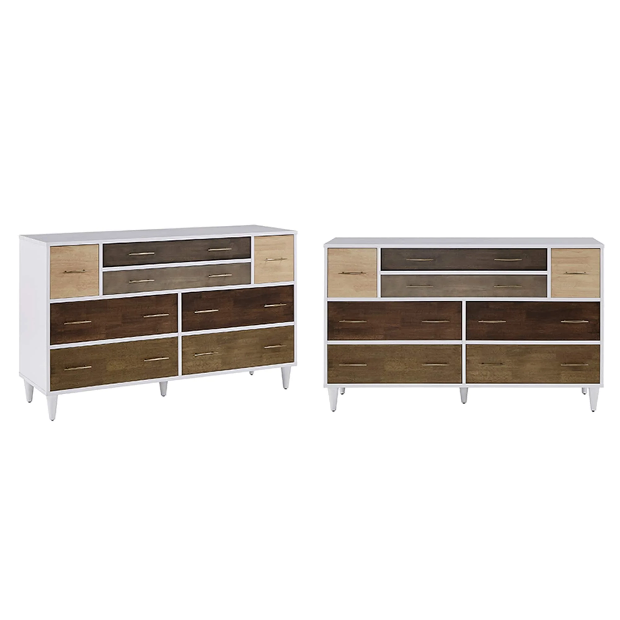 Ghent White and Natural Finish 8-Drawer Dresser