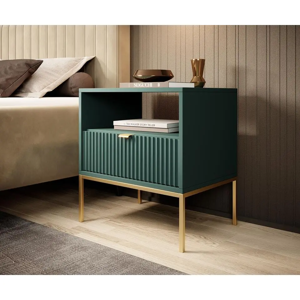 Meubella - Nachtkastje Navil 2 - Groen