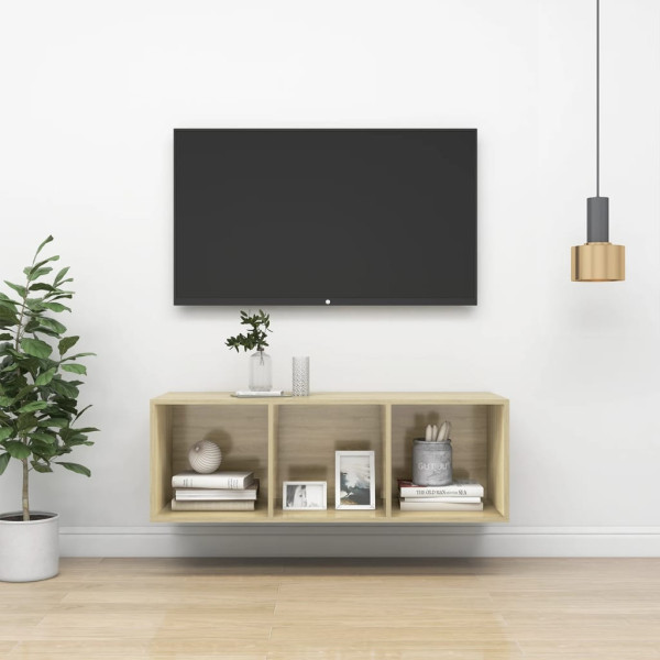 Szafka Pod Telewizor Wisząca Szafka RTV Stolik Półka Brązowa 37x37x107 cm