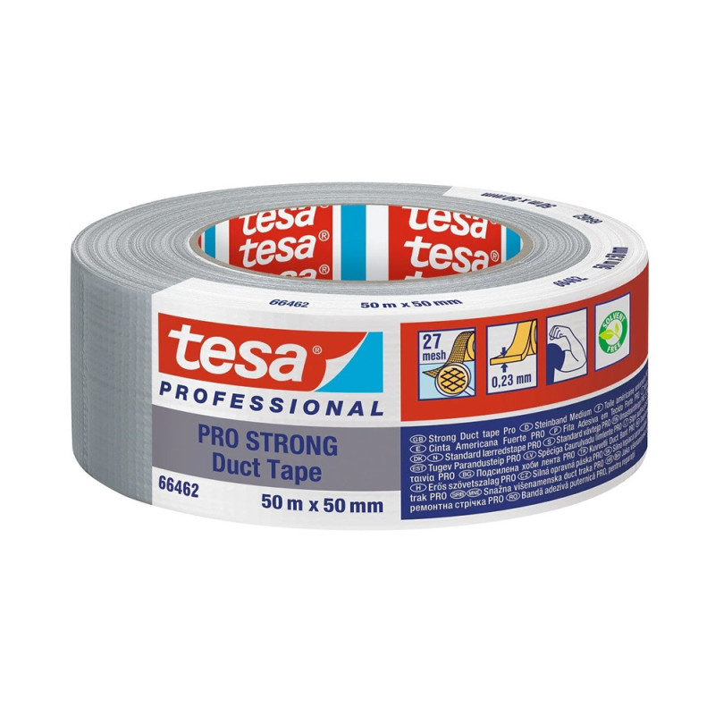 Ruban adhésif toilé Pro Strong Duct Tape Eco gris 50 mm x 50 m TESA