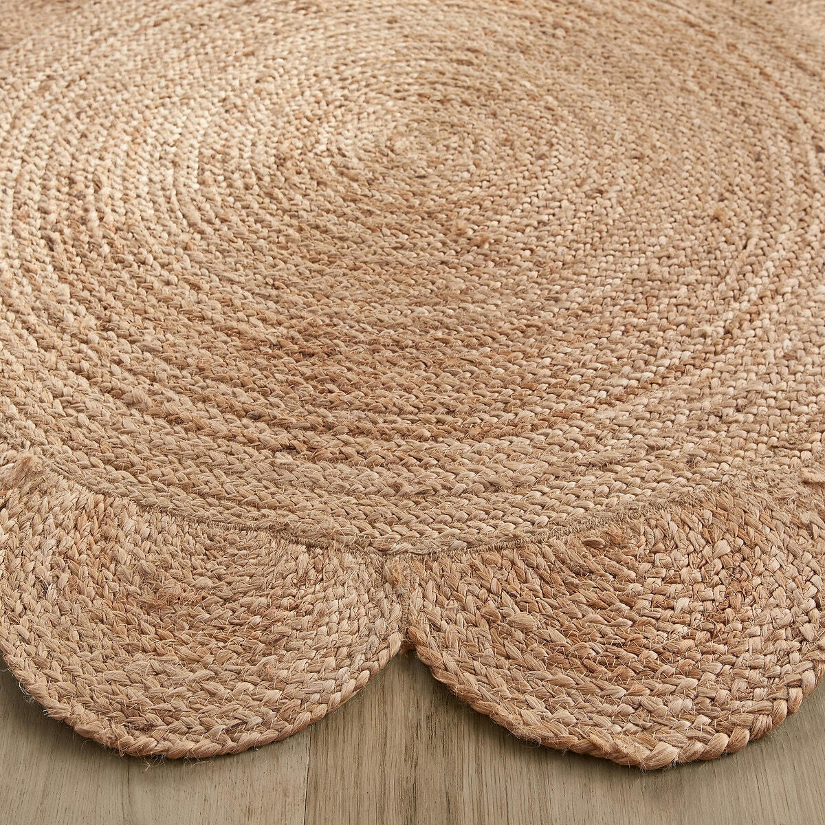Tapis rond Ø120 en jute, tressé main, Hempy