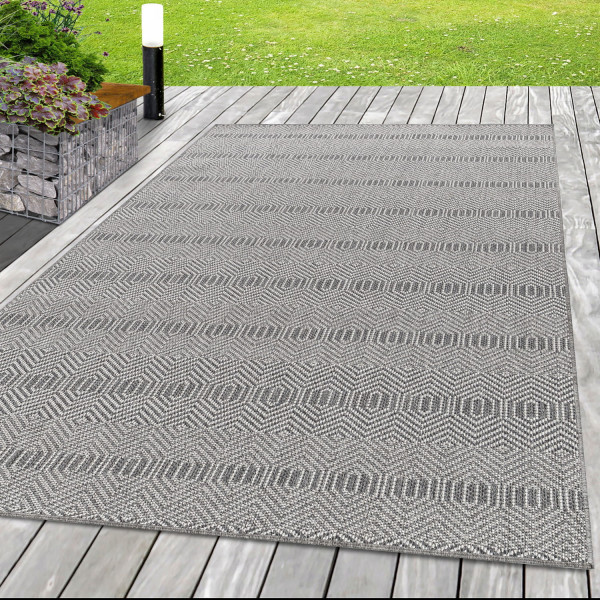 Dywan płaskotkany Aruba geometria szary 60 cm x 100 cm